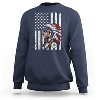 Indigenous People Tribal CG Native American Indian Chief American USA Flag Sweatshirt