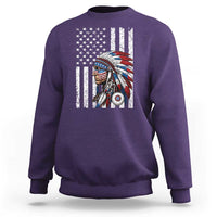 Indigenous People Tribal CG Native American Indian Chief American USA Flag Sweatshirt