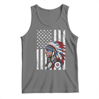 Indigenous People Tribal CG Native American Indian Chief American USA Flag Tank Top