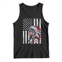 Indigenous People Tribal CG Native American Indian Chief American USA Flag Tank Top