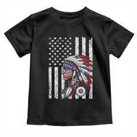 Indigenous People Tribal CG Native American Indian Chief American USA Flag Toddler T Shirt