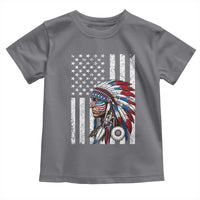 Indigenous People Tribal CG Native American Indian Chief American USA Flag Toddler T Shirt