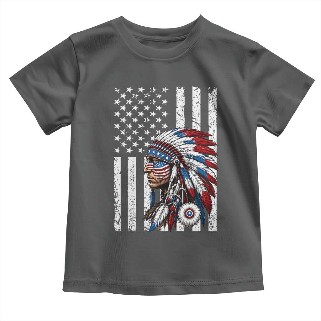 Indigenous People Tribal CG Native American Indian Chief American USA Flag Toddler T Shirt