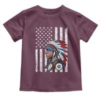 Indigenous People Tribal CG Native American Indian Chief American USA Flag Toddler T Shirt