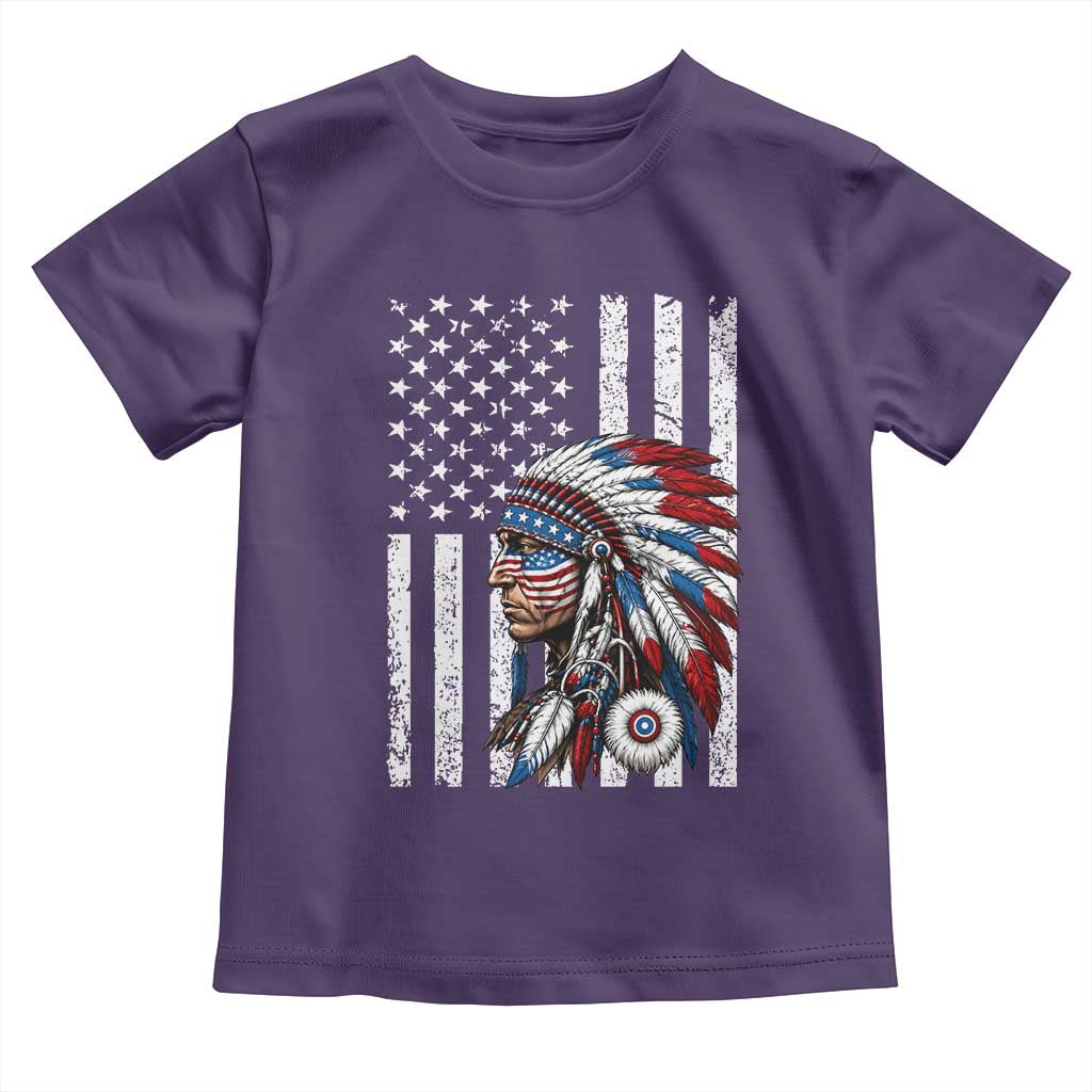 Indigenous People Tribal CG Native American Indian Chief American USA Flag Toddler T Shirt