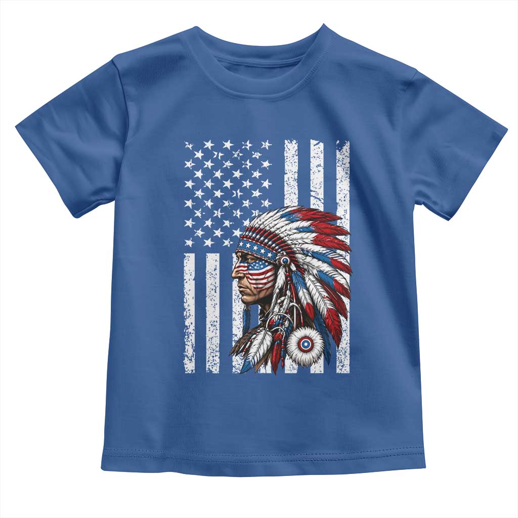 Indigenous People Tribal CG Native American Indian Chief American USA Flag Toddler T Shirt
