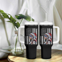 Indigenous People Tribal CG Native American Indian Chief American USA Flag Tumbler With Handle