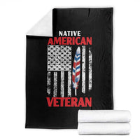 Native American Veteran USA Flag Patriotic Soldier Throw Blanket