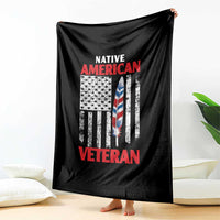 Native American Veteran USA Flag Patriotic Soldier Throw Blanket