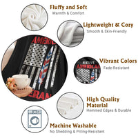 Native American Veteran USA Flag Patriotic Soldier Throw Blanket