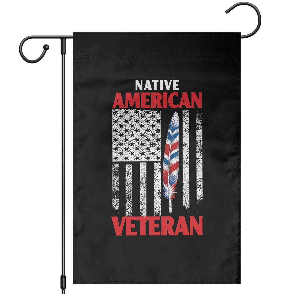 Native American Veteran USA Flag Patriotic Soldier Garden Flag