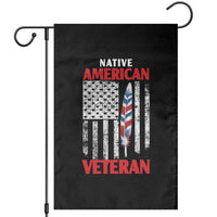 Native American Veteran USA Flag Patriotic Soldier Garden Flag