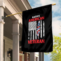 Native American Veteran USA Flag Patriotic Soldier Garden Flag