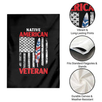 Native American Veteran USA Flag Patriotic Soldier Garden Flag