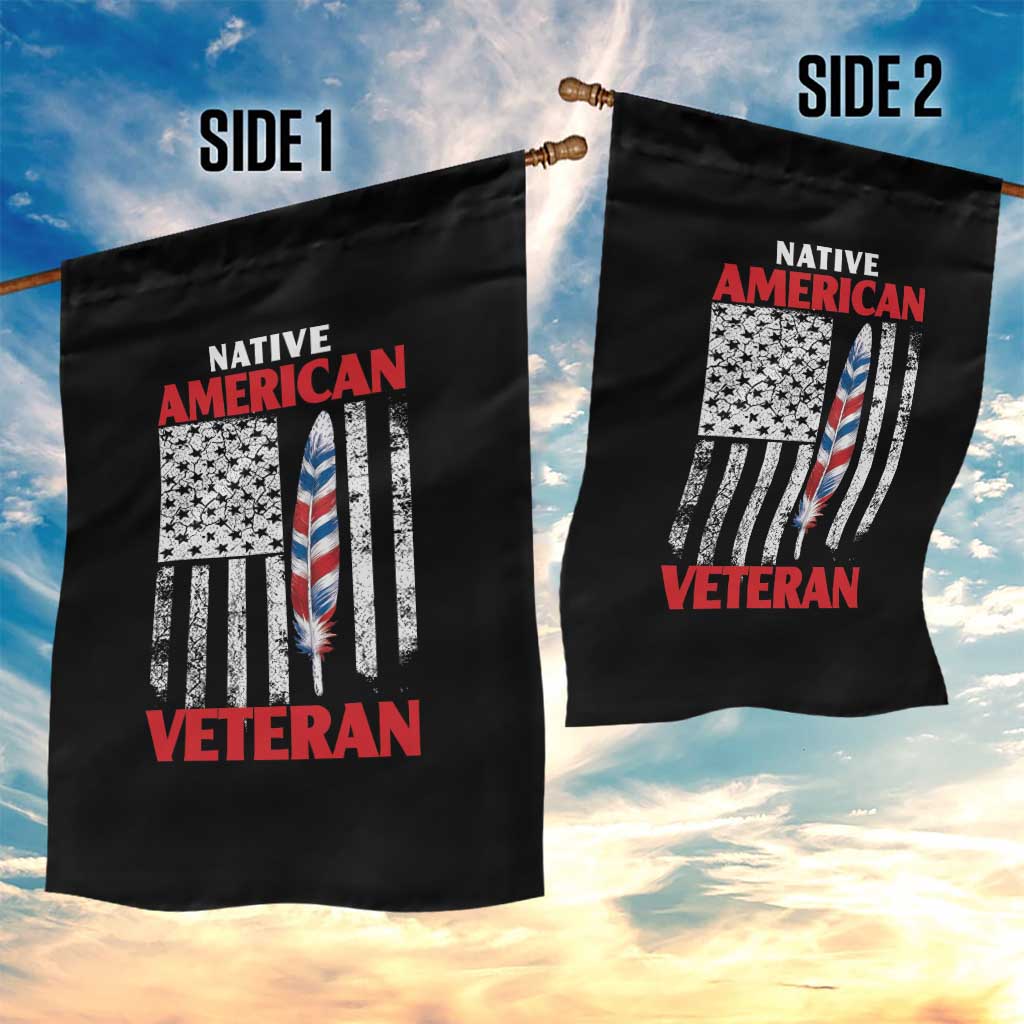 Native American Veteran USA Flag Patriotic Soldier Garden Flag