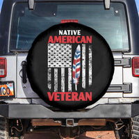 Native American Veteran USA Flag Patriotic Soldier Spare Tire Cover