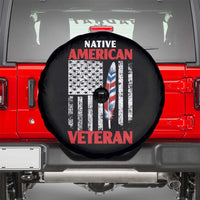 Native American Veteran USA Flag Patriotic Soldier Spare Tire Cover