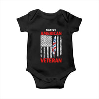 Native American Veteran USA Flag Patriotic Soldier Baby Onesie