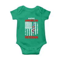 Native American Veteran USA Flag Patriotic Soldier Baby Onesie