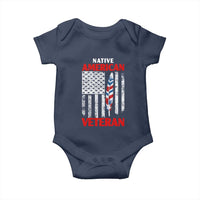 Native American Veteran USA Flag Patriotic Soldier Baby Onesie