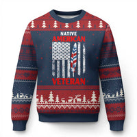 Native American Veteran USA Flag Patriotic Soldier Ugly Christmas Sweater