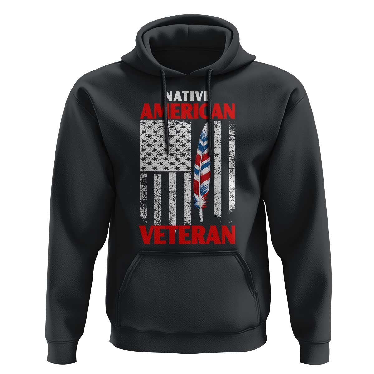 Native American Veteran USA Flag Patriotic Soldier Hoodie