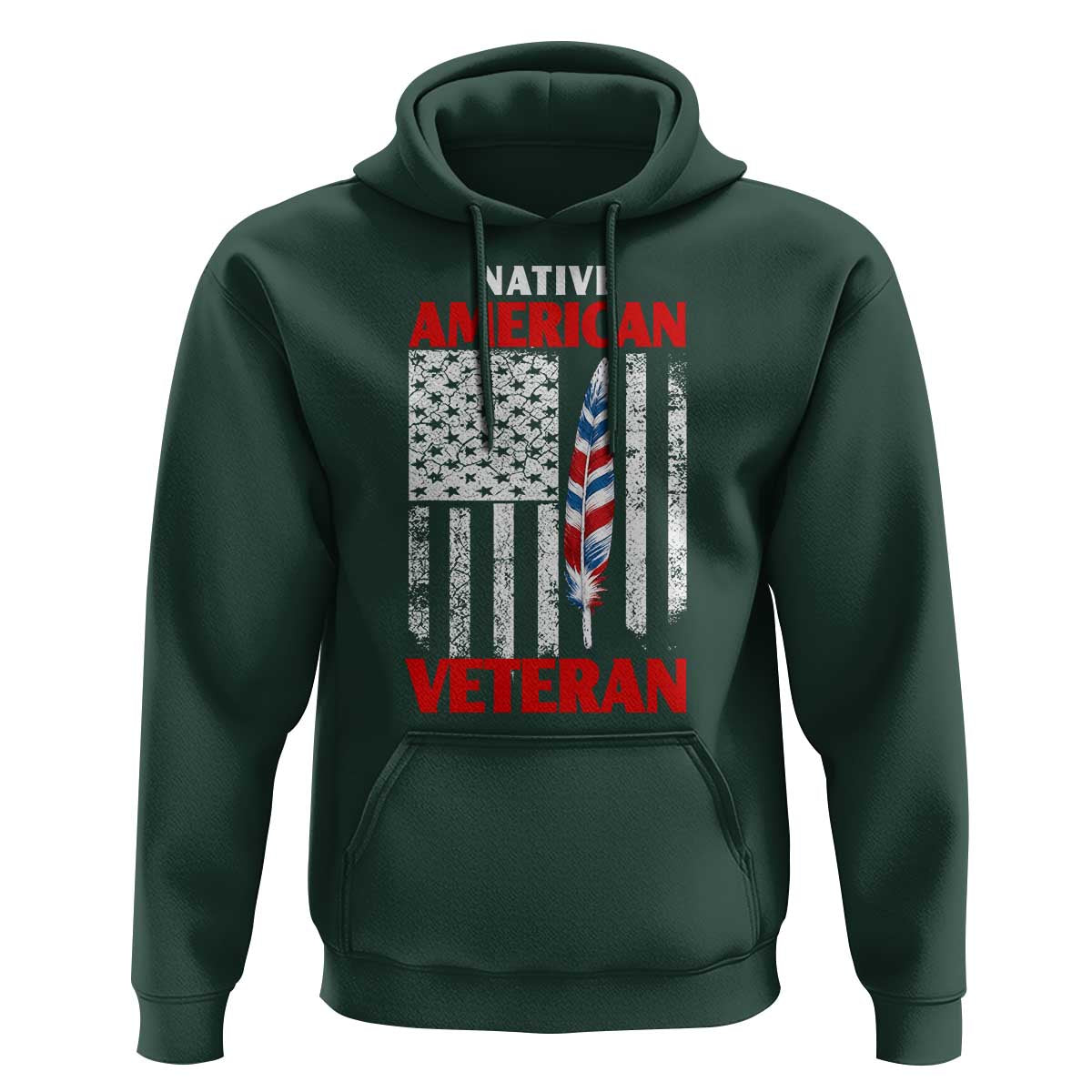 Native American Veteran USA Flag Patriotic Soldier Hoodie