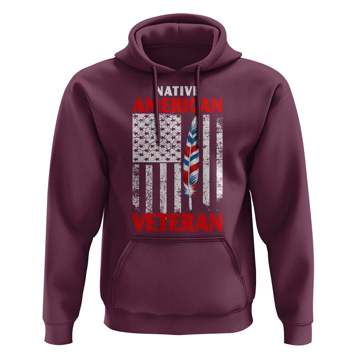 Native American Veteran USA Flag Patriotic Soldier Hoodie