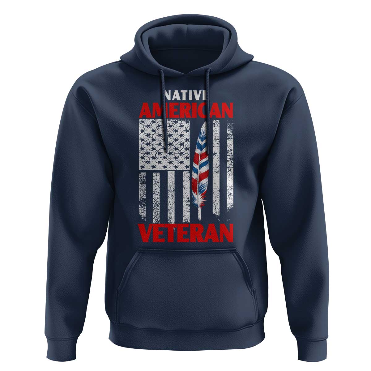 Native American Veteran USA Flag Patriotic Soldier Hoodie