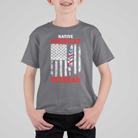 Native American Veteran USA Flag Patriotic Soldier T Shirt For Kid