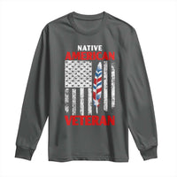 Native American Veteran USA Flag Patriotic Soldier Long Sleeve Shirt