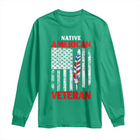 Native American Veteran USA Flag Patriotic Soldier Long Sleeve Shirt