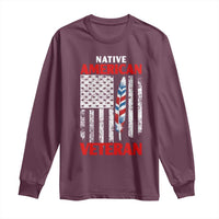 Native American Veteran USA Flag Patriotic Soldier Long Sleeve Shirt
