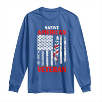 Native American Veteran USA Flag Patriotic Soldier Long Sleeve Shirt