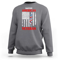 Native American Veteran USA Flag Patriotic Soldier Sweatshirt