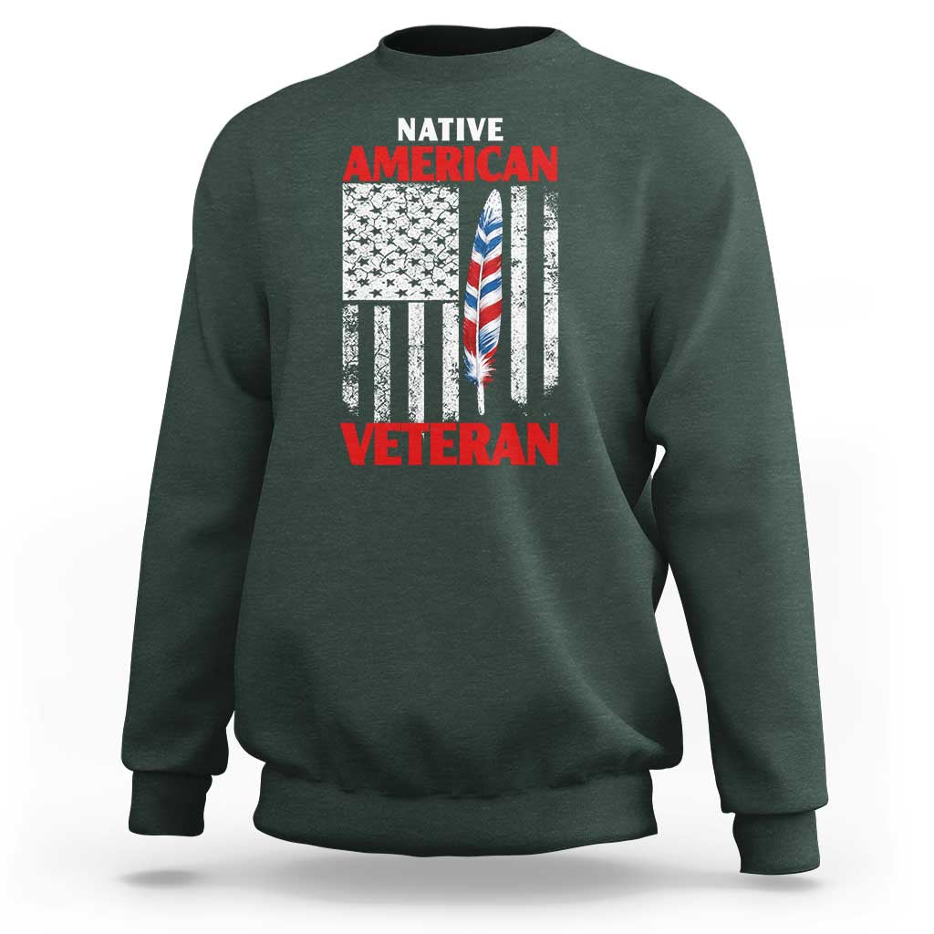 Native American Veteran USA Flag Patriotic Soldier Sweatshirt