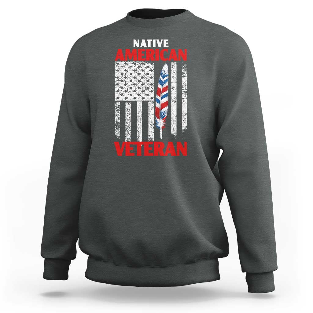 Native American Veteran USA Flag Patriotic Soldier Sweatshirt
