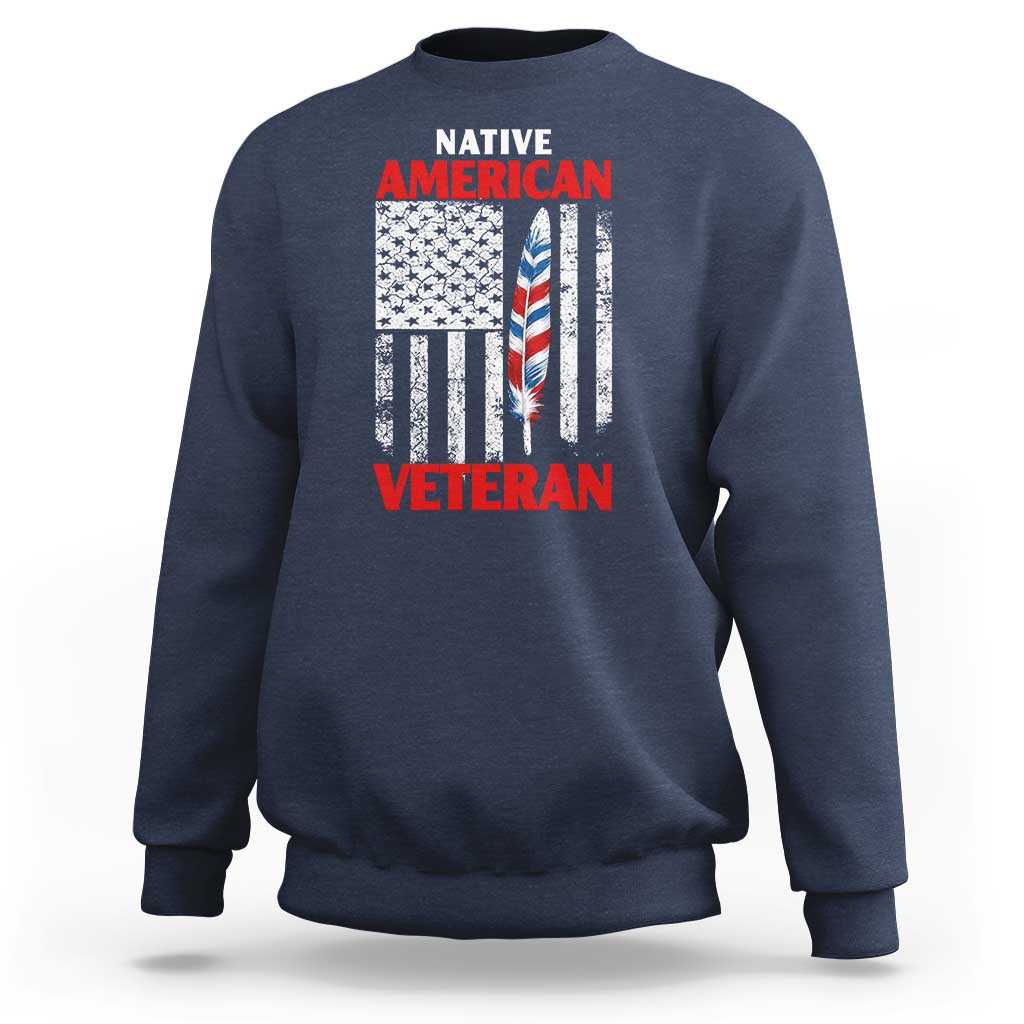 Native American Veteran USA Flag Patriotic Soldier Sweatshirt