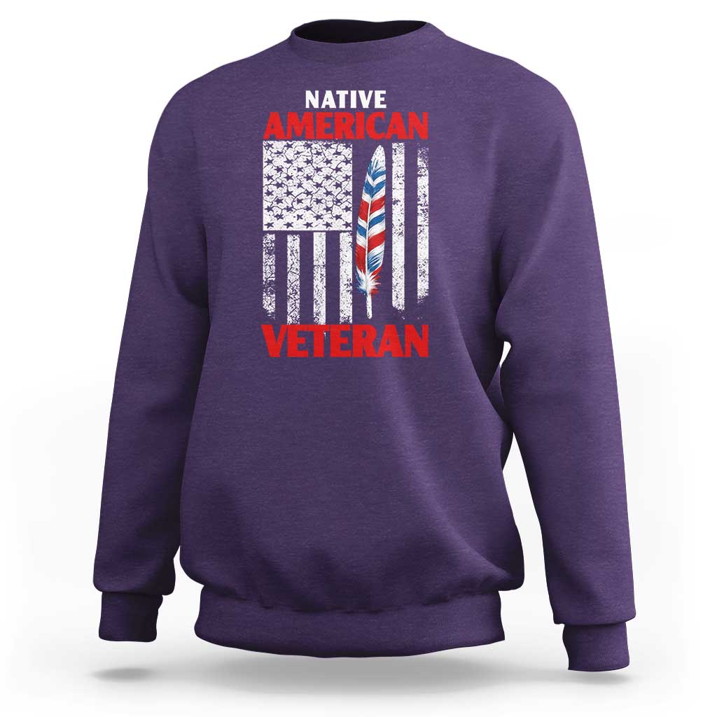 Native American Veteran USA Flag Patriotic Soldier Sweatshirt