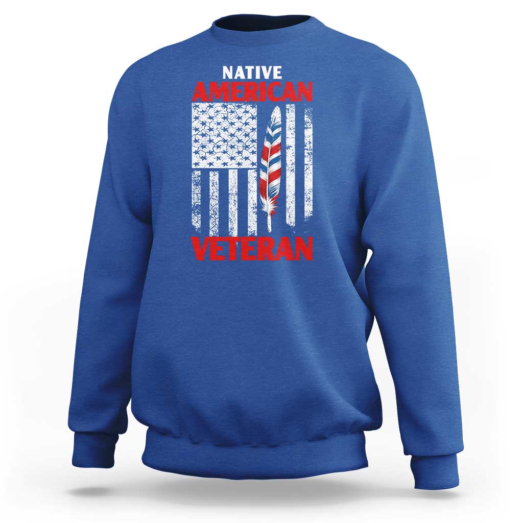 Native American Veteran USA Flag Patriotic Soldier Sweatshirt
