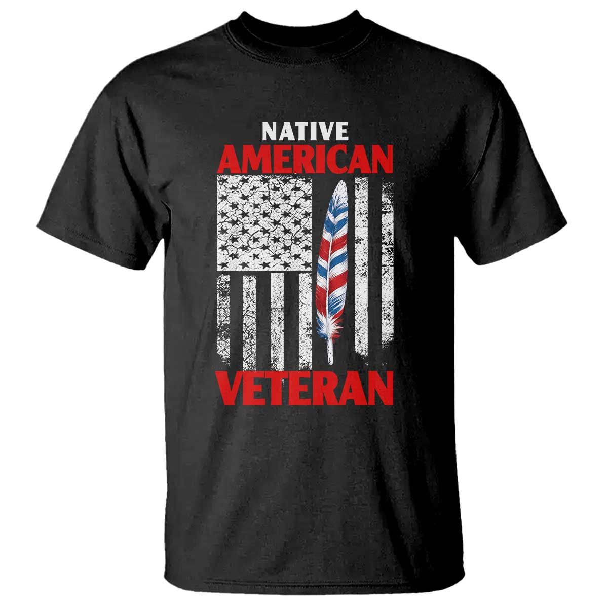 Native American Veteran USA Flag Patriotic Soldier T Shirt