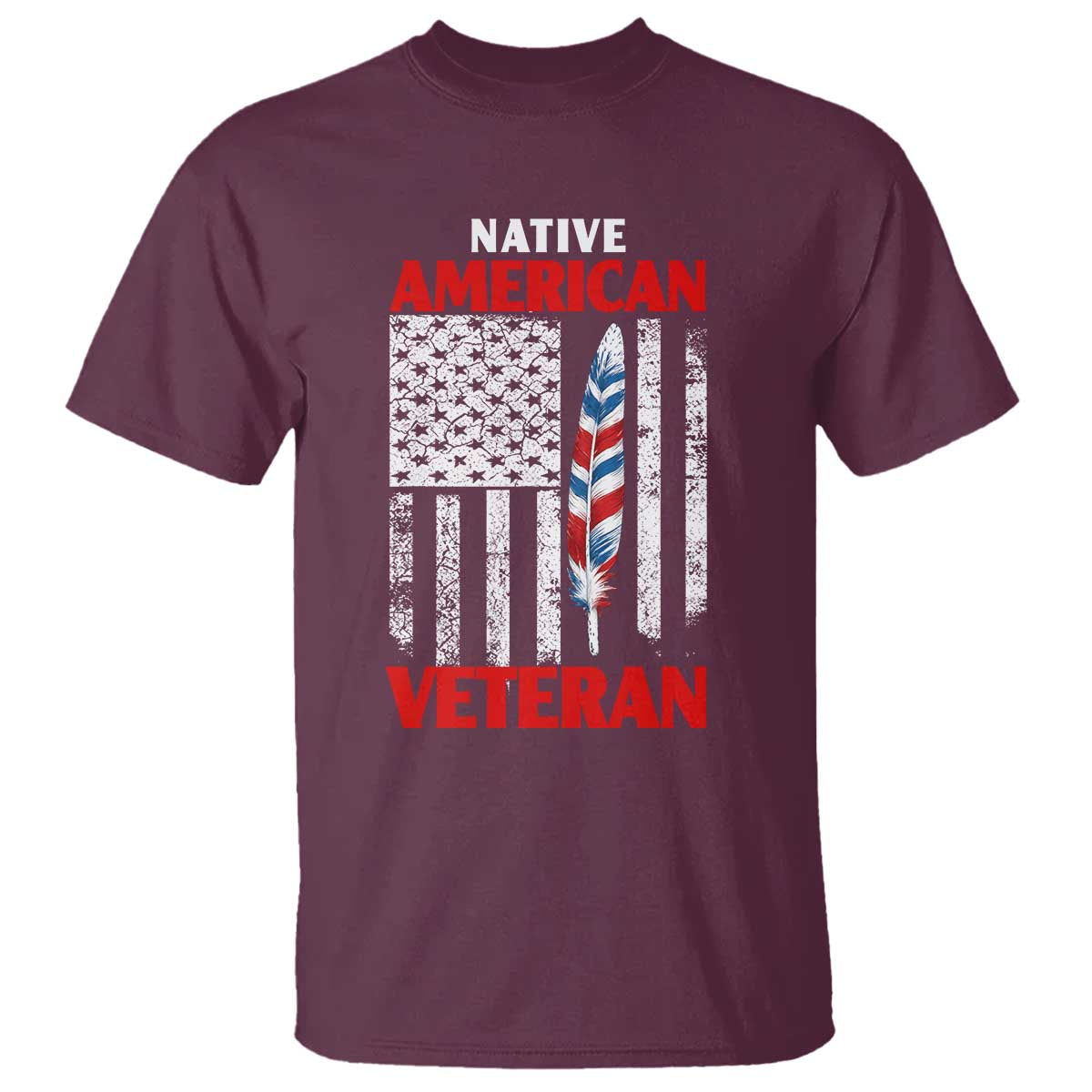 Native American Veteran USA Flag Patriotic Soldier T Shirt