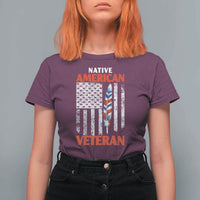 Native American Veteran USA Flag Patriotic Soldier T Shirt For Women