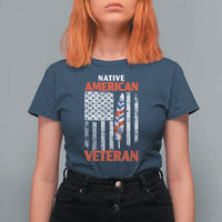 Native American Veteran USA Flag Patriotic Soldier T Shirt For Women