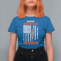 Native American Veteran USA Flag Patriotic Soldier T Shirt For Women