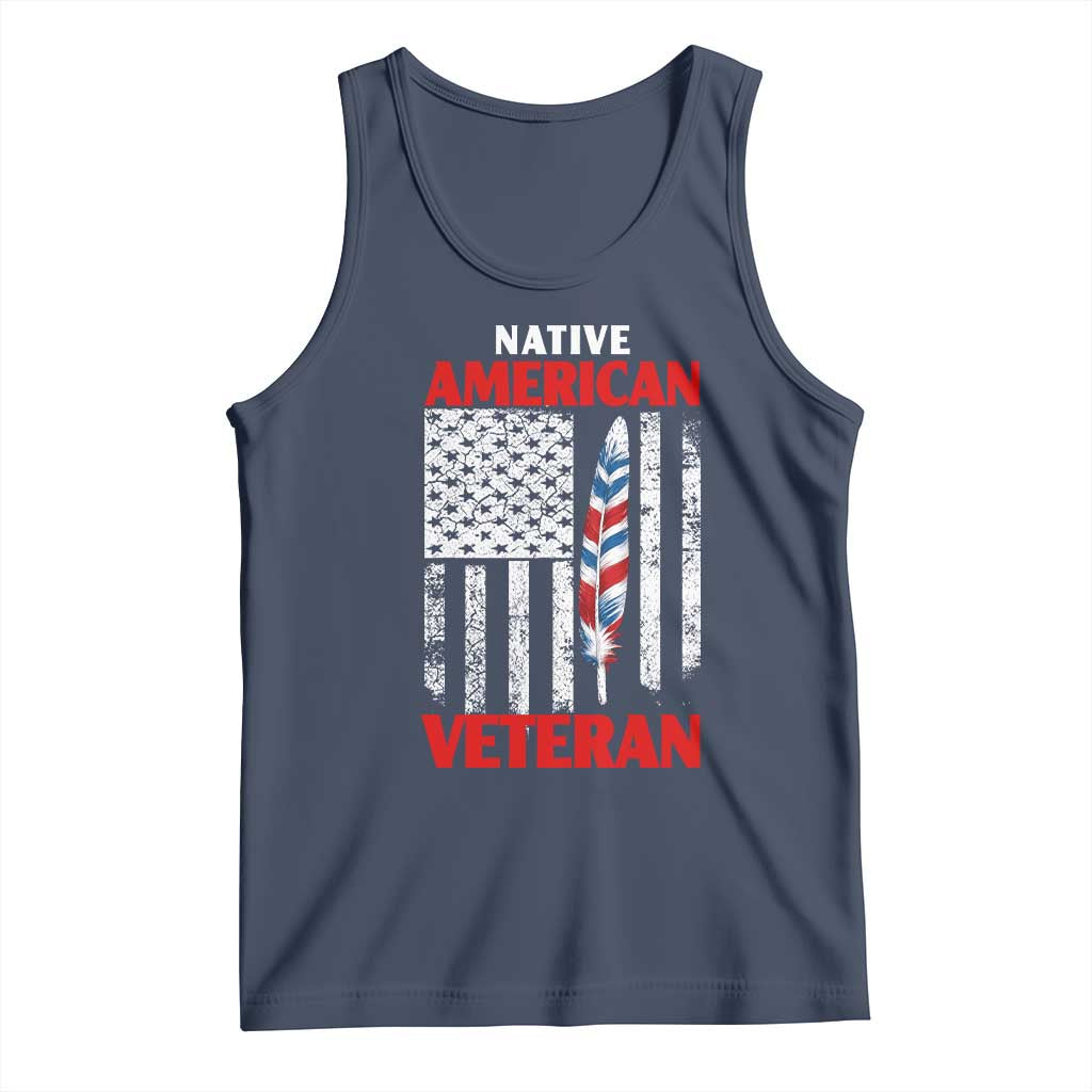 Native American Veteran USA Flag Patriotic Soldier Tank Top