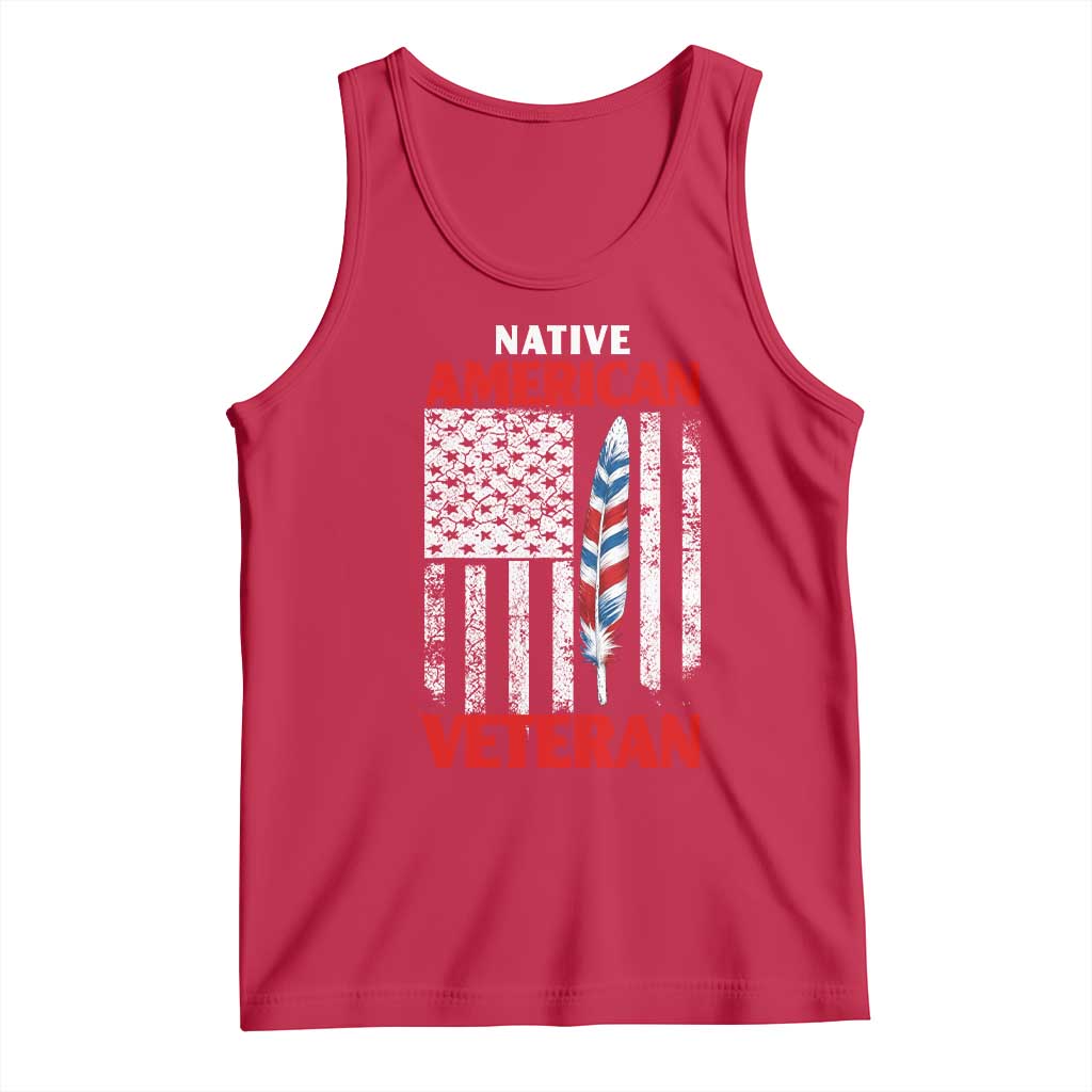 Native American Veteran USA Flag Patriotic Soldier Tank Top