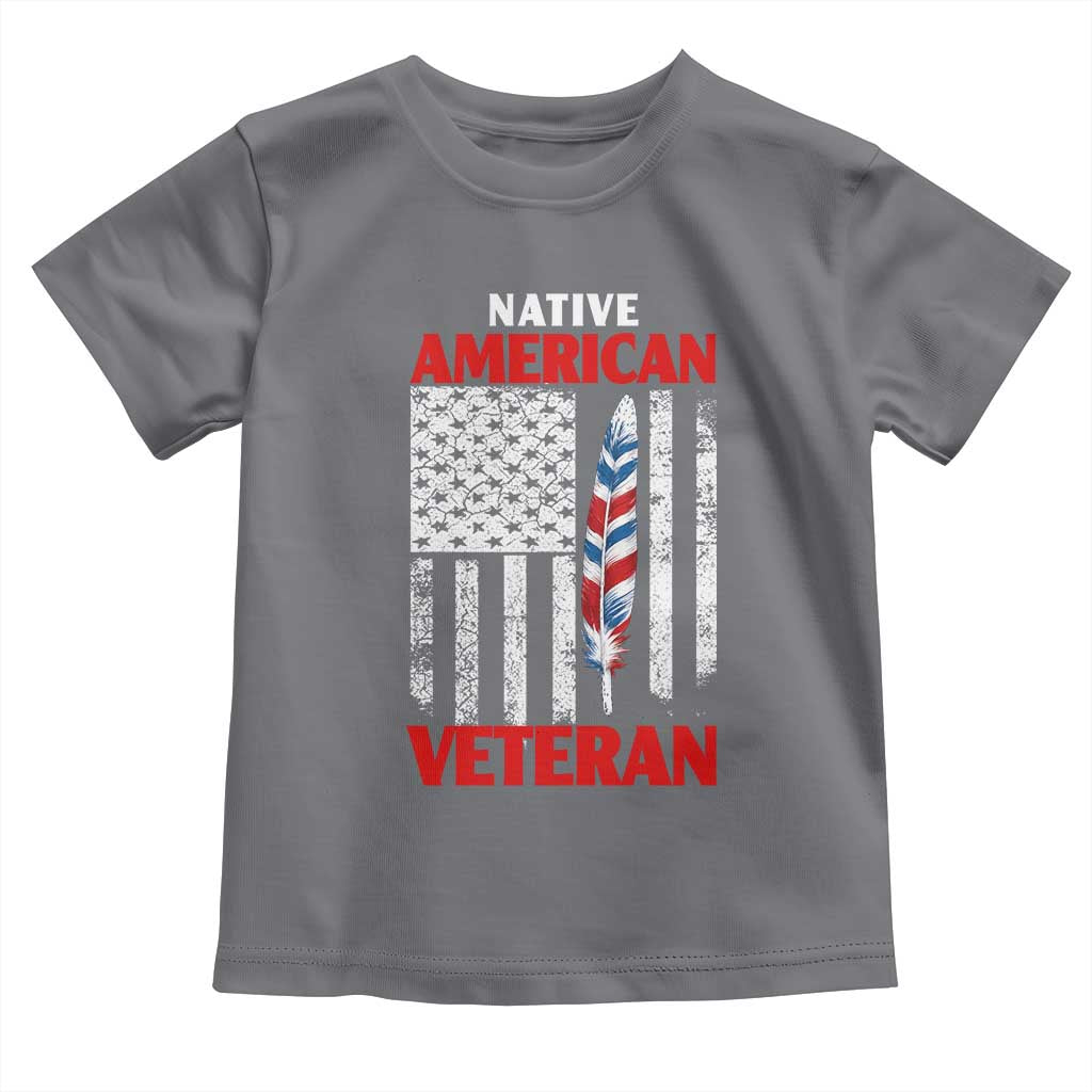 Native American Veteran USA Flag Patriotic Soldier Toddler T Shirt
