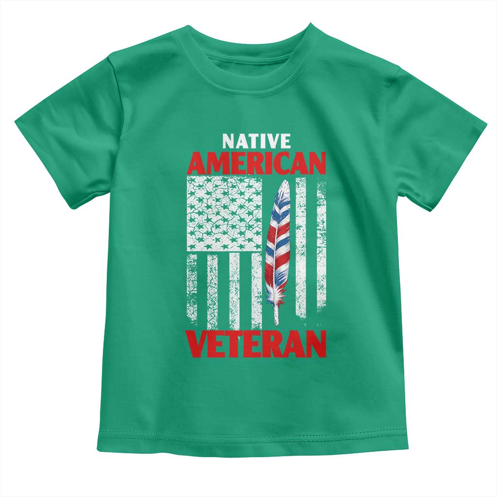 Native American Veteran USA Flag Patriotic Soldier Toddler T Shirt