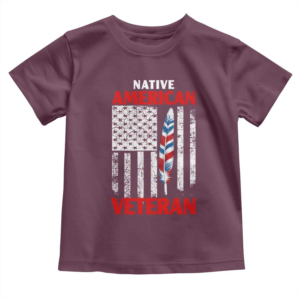 Native American Veteran USA Flag Patriotic Soldier Toddler T Shirt